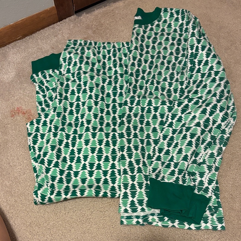 Carter's Green and White Tree Pattern Pajamas
